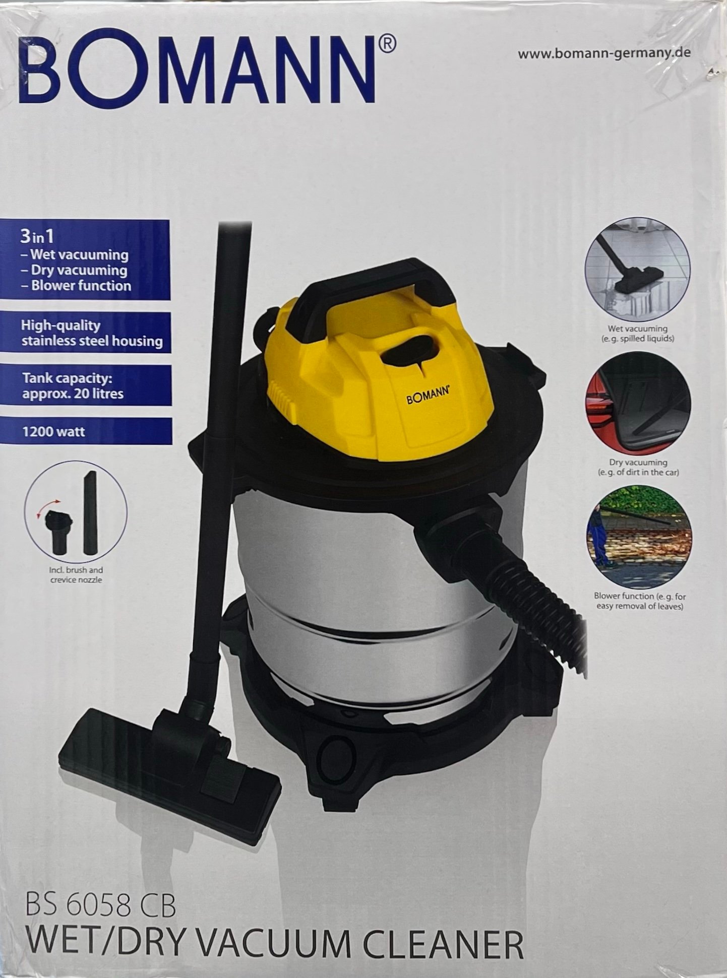 ASPIRATEUR BOMANN BS6058CB 20LITRES 1200W – Image 2