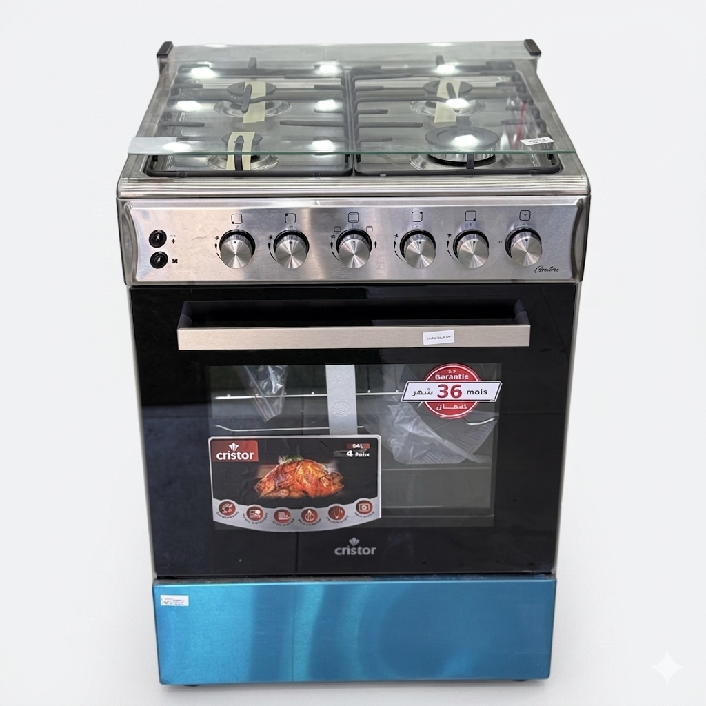 CUISINIÈRE CRISTOR GRATINA 4 FEU INOX