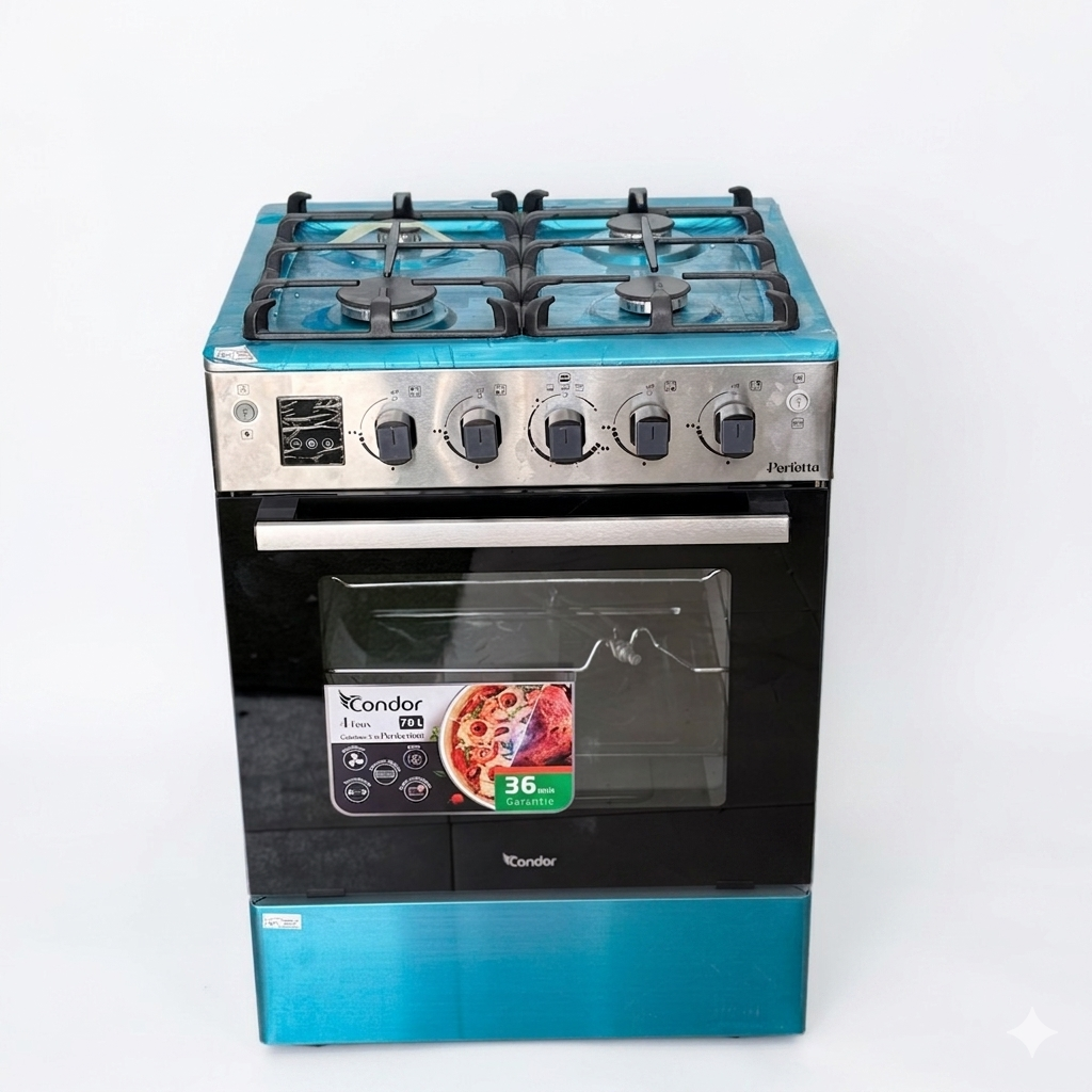 CUISINIÈRE CONDOR PERFETTA 4 FEU INOX – Image 2
