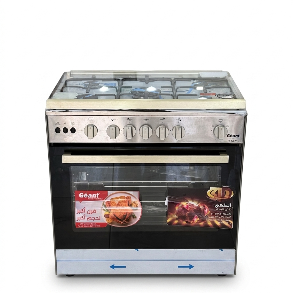 CUISINIÈRE GÉANT PHŒNIX 5 FEU INOX