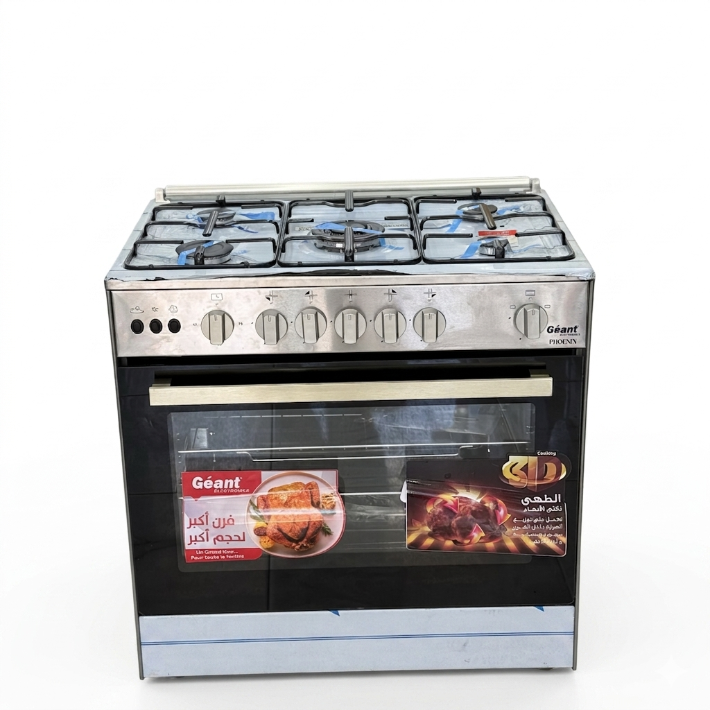 CUISINIÈRE GÉANT PHŒNIX 5 FEU INOX – Image 2